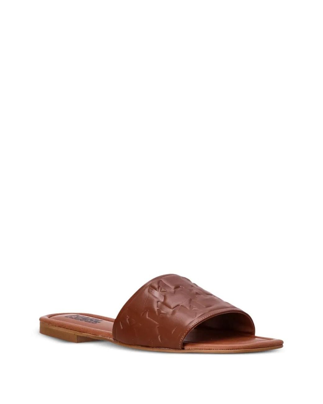 Karl Lagerfeld Brown Brio Monogram-Pattern Slides