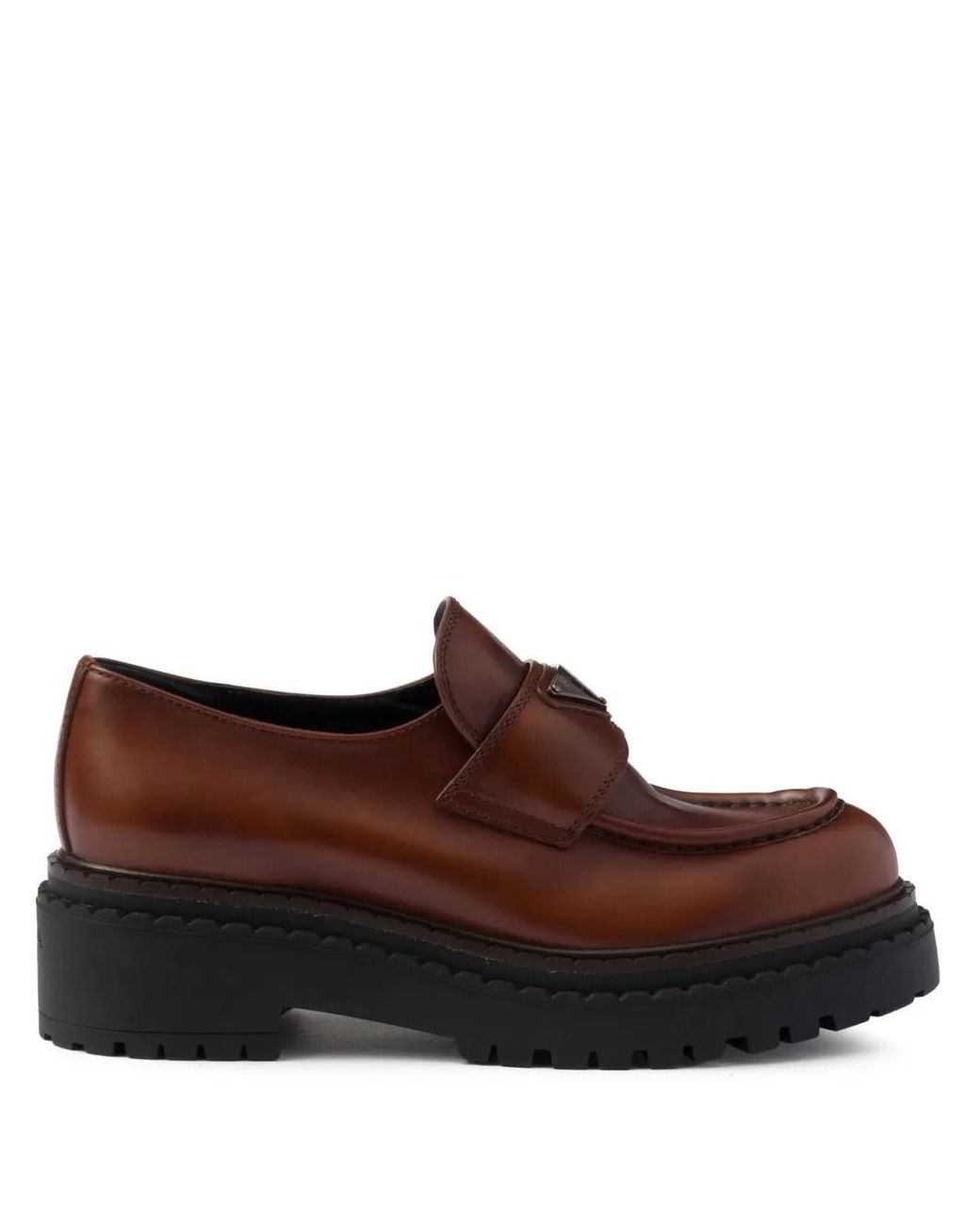 Prada 55Mm Leather Loafers in Brown | Lyst display picture 1