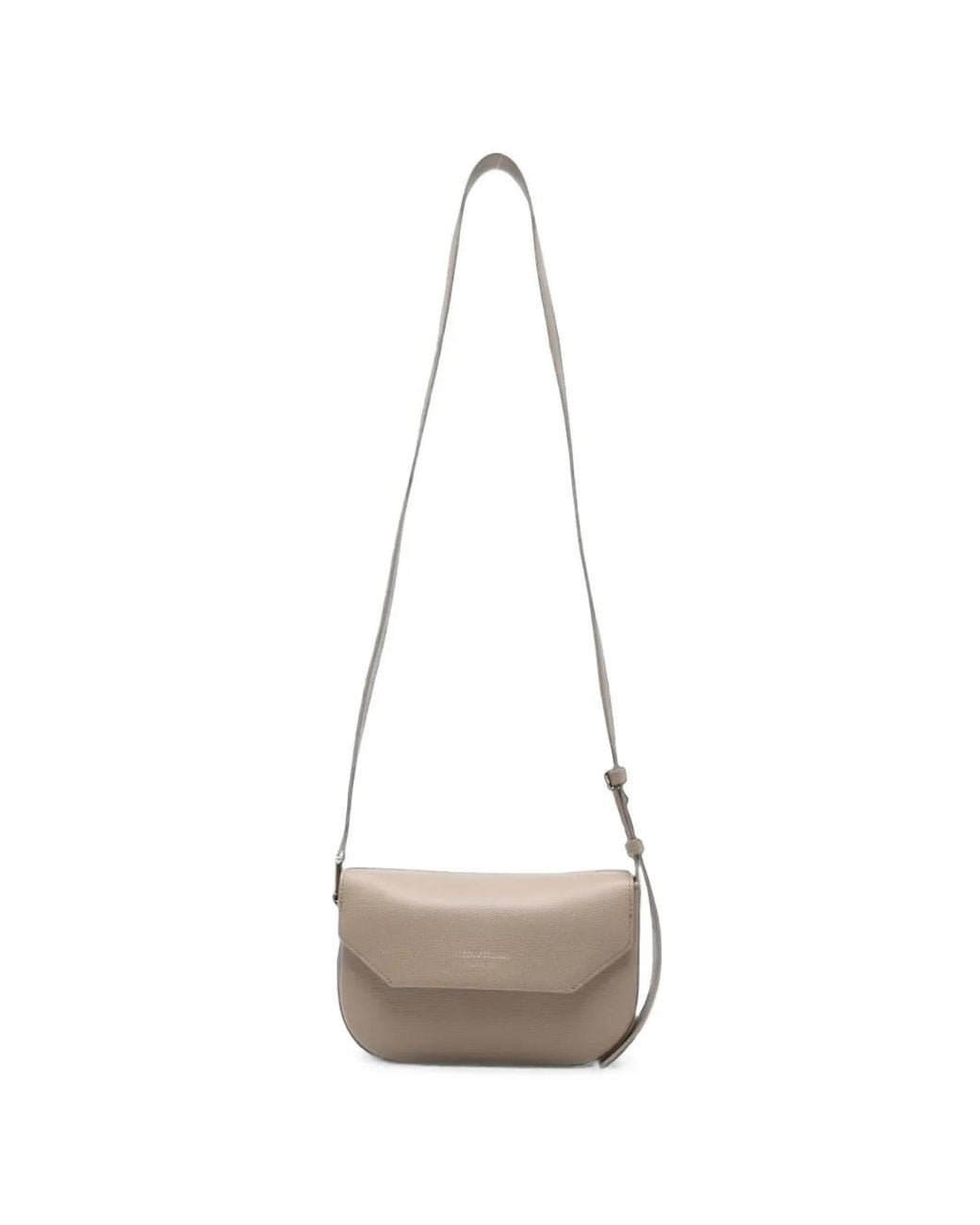 Emporio Armani White Mini 1981 Grained Leather Shoulder Bag