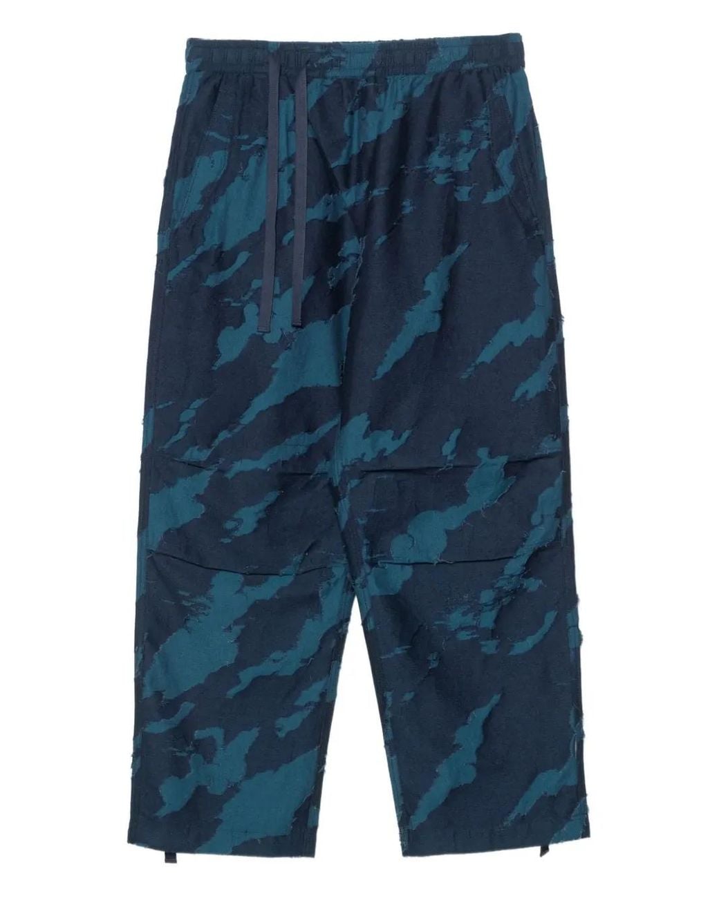 Maharishi Blue Bonsai Camouflage-Print Cargo Trousers for men