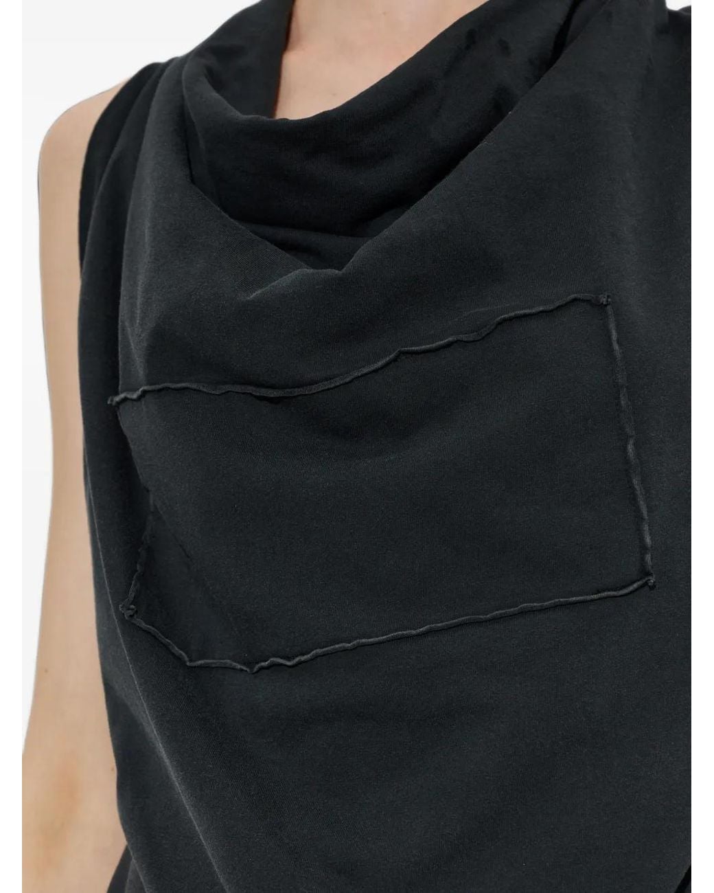 Maison Margiela Black Twist-Back Draped Tank Top