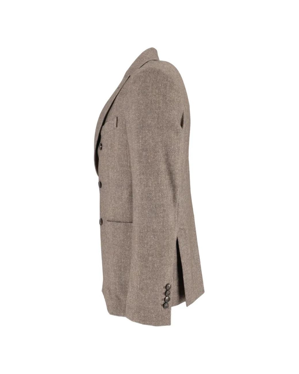 Circolo 1901 Gray Double-Breasted Patch-Pocket Jacket for men
