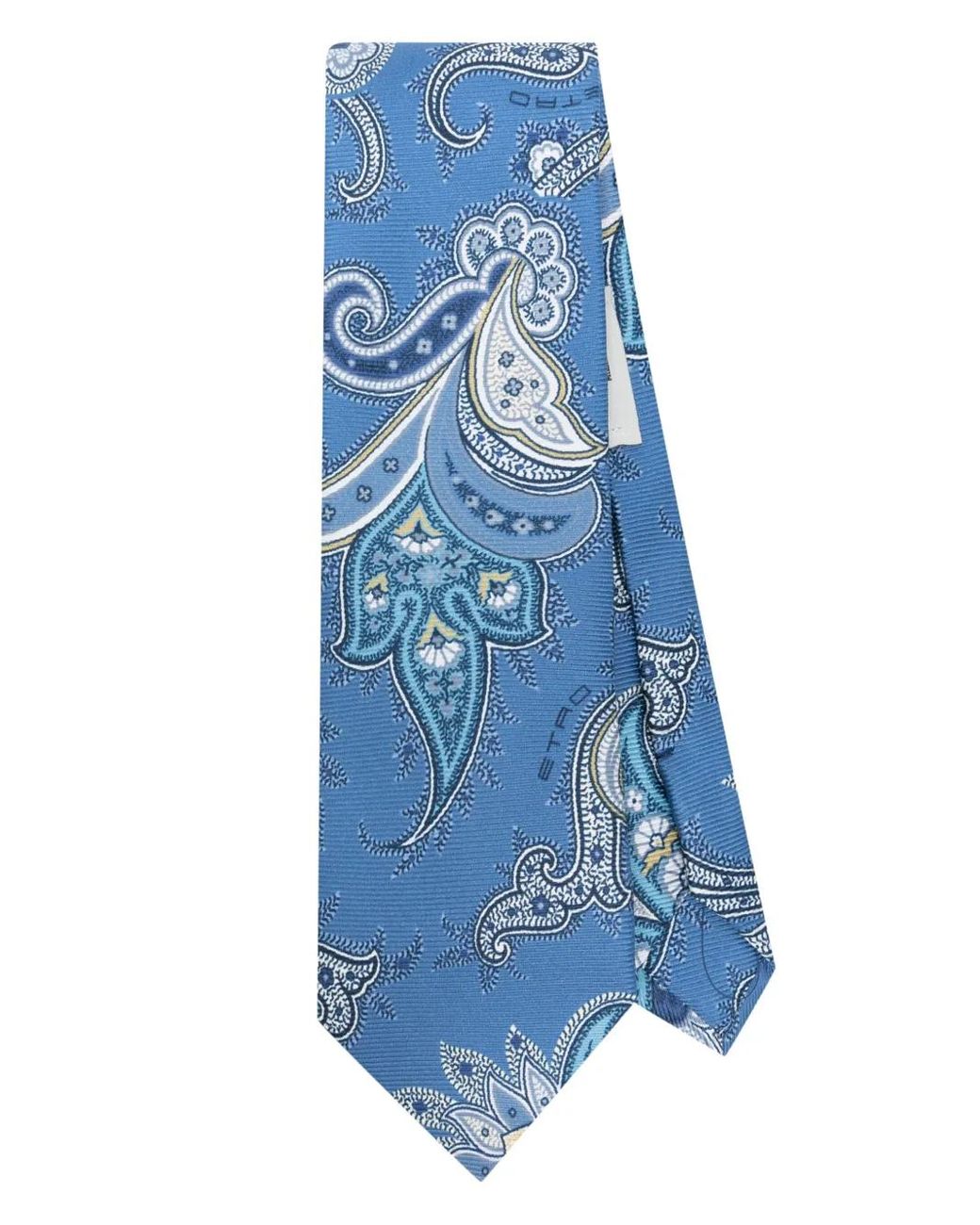 Etro Blue Paisley-Print Tie for men