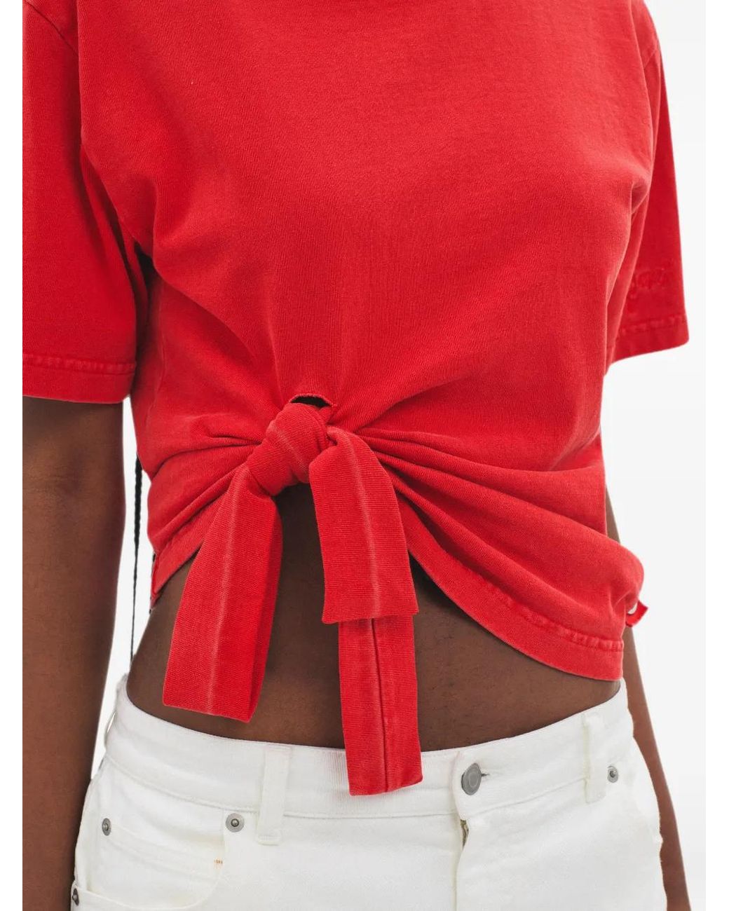 Area Red T-Shirt À Détail Noué