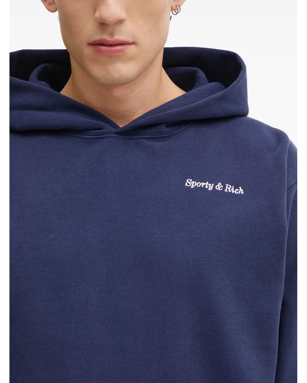 Sporty & Rich Blue Hotel Eden Roc Pocket Hoodie