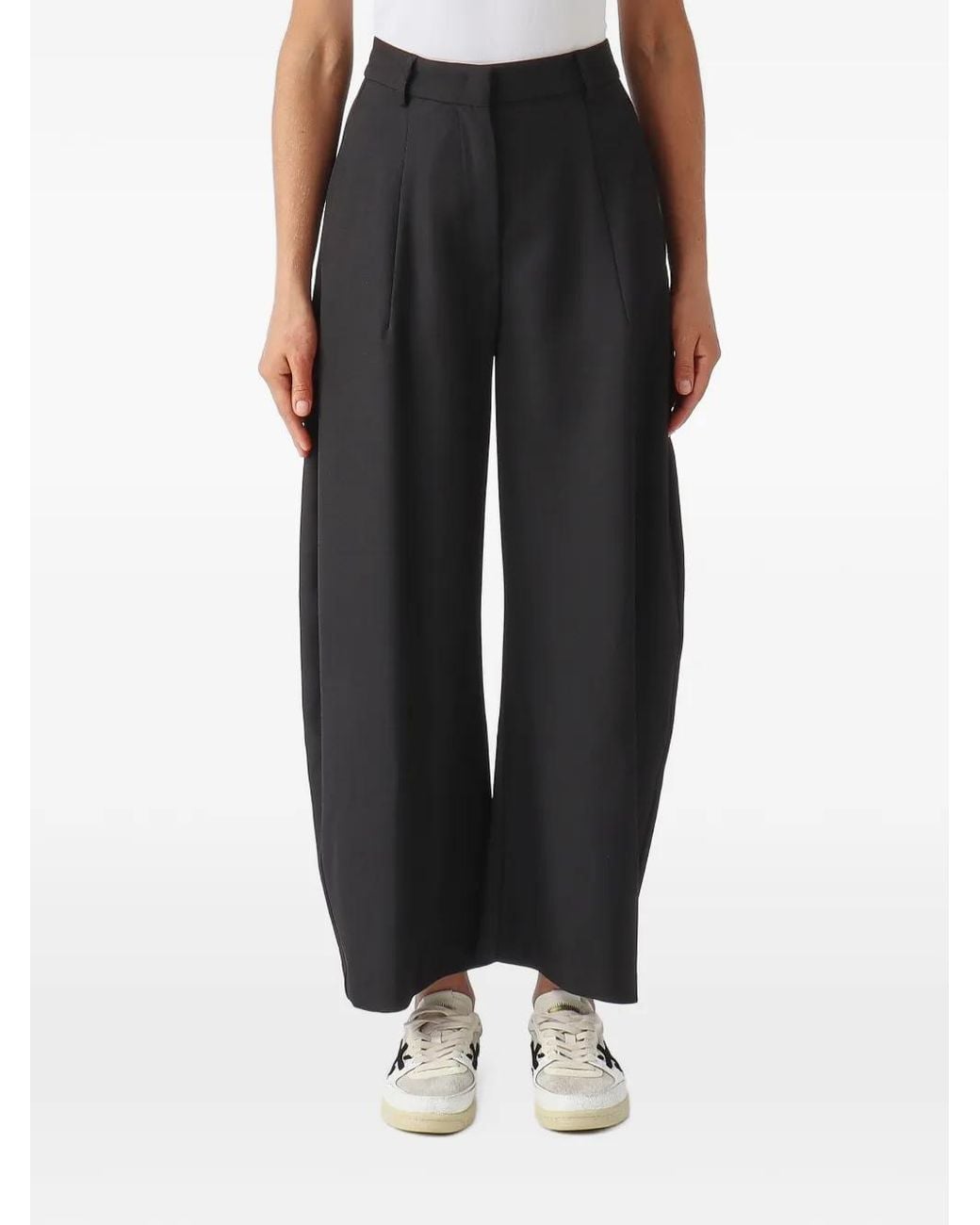 MEIMEIJ Black Pleated Wide-Leg Trousers