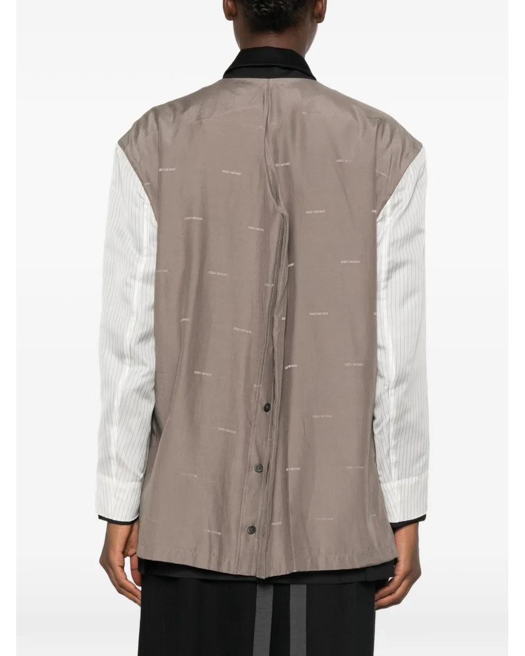Issey Miyake Black Panelled Double-Breasted Jacket