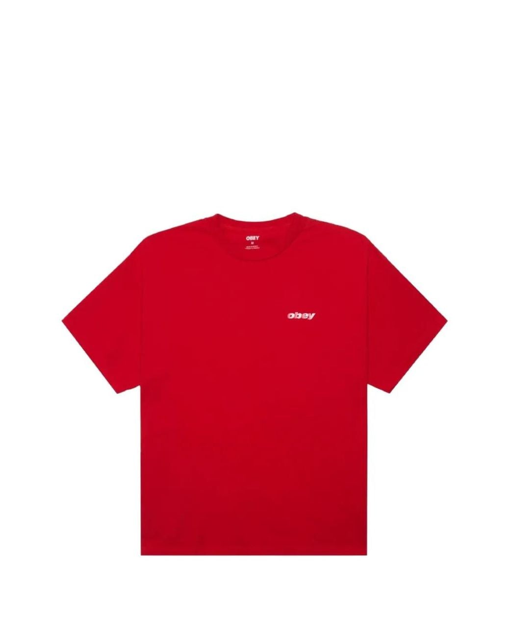 Obey Diffusion T-Shirt Met Logoprint in het Red voor heren