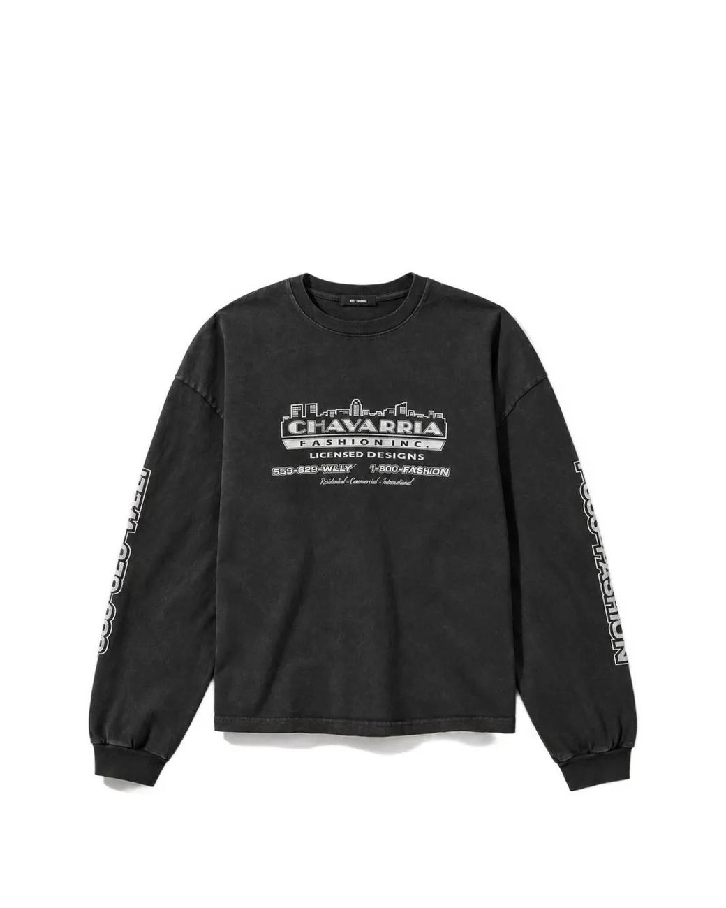 Willy Chavarria Black Os Chavarria Licensed Designs Ls Buffalo Long-Sleeve T-Shirt
