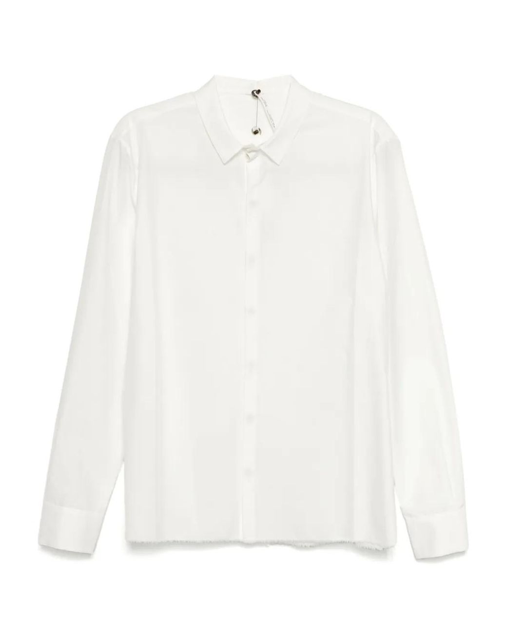 Label Under Construction White Concealed-Button Shirt for men
