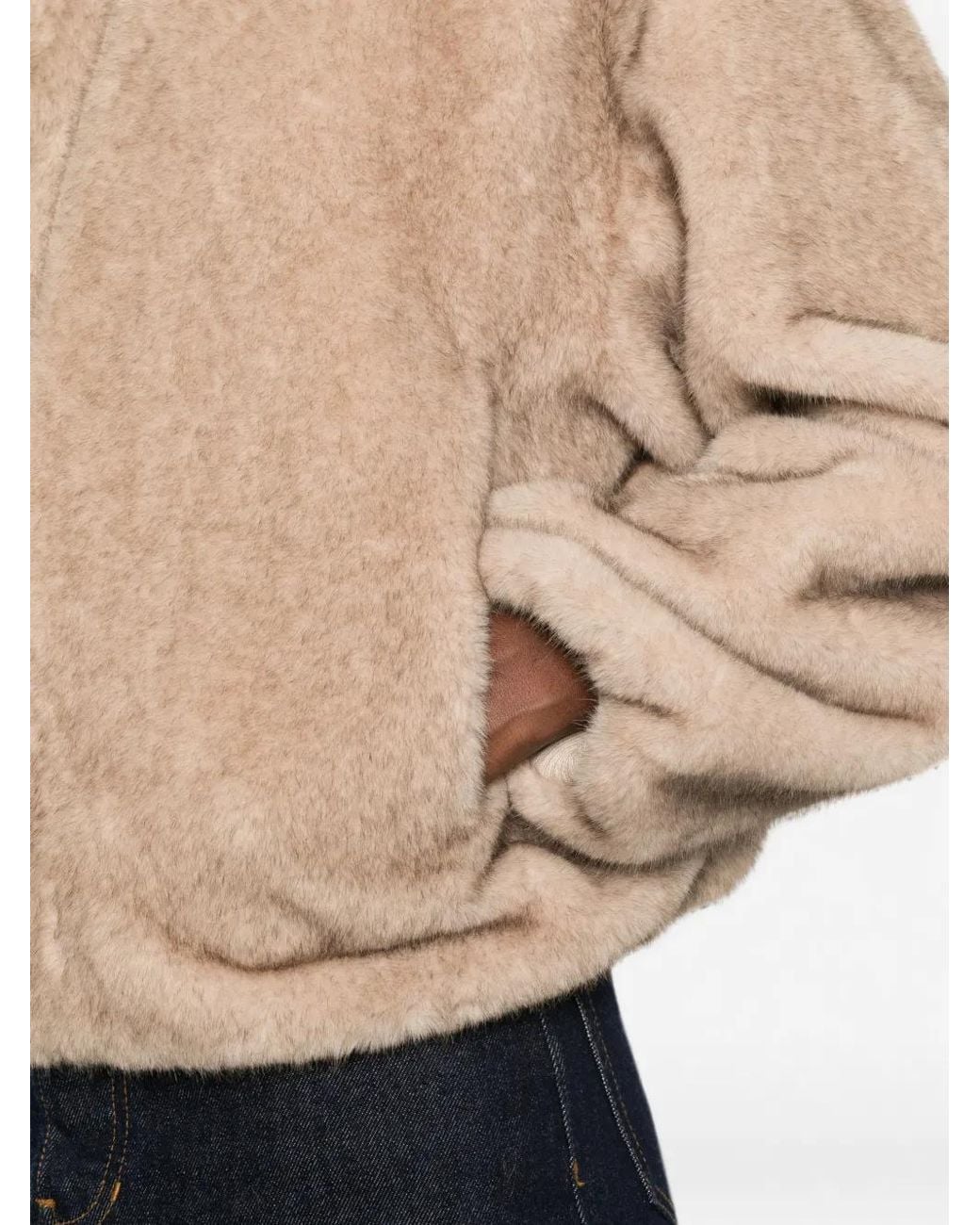 Maje Natural Faux Fur Jacket