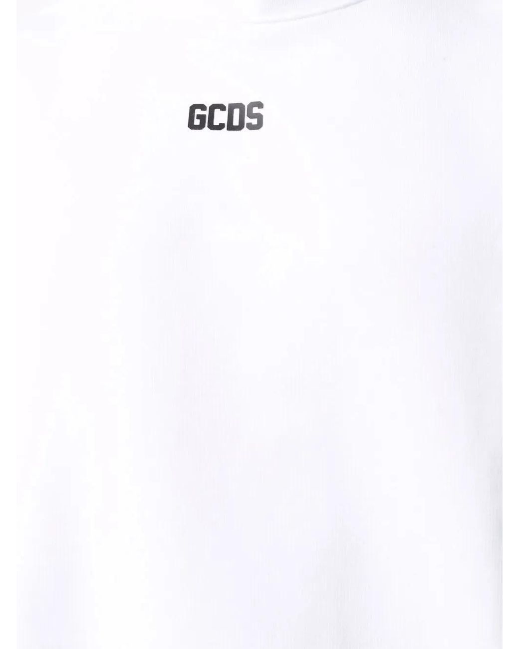 Gcds White Logo-Print Crew Neck Sweatshirt for men