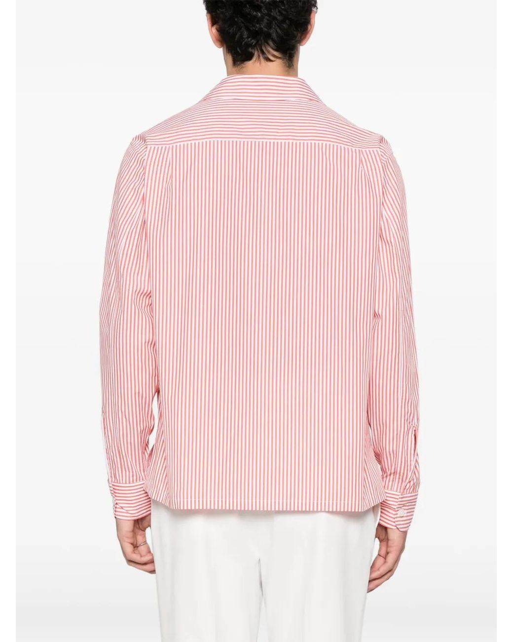 Fursac Pink Striped Long-Sleeve Shirt for men