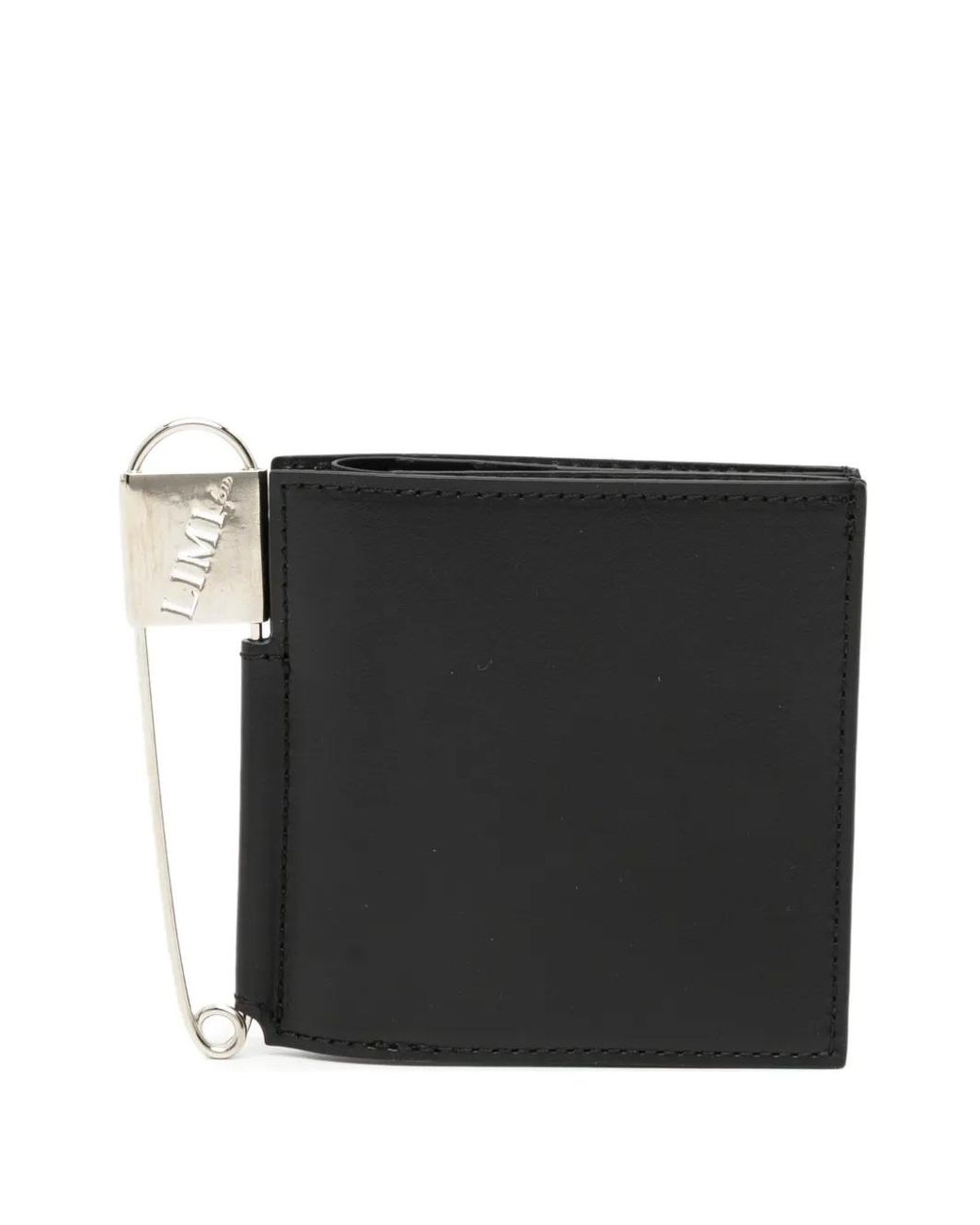 Limi Feu Black Portefeuille Pliant À Détail D'Épingle De Sûreté