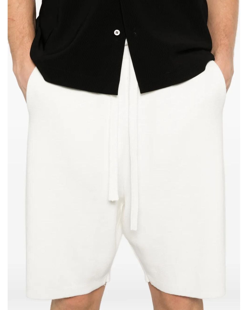 Scaglione White Drawstring Shorts for men