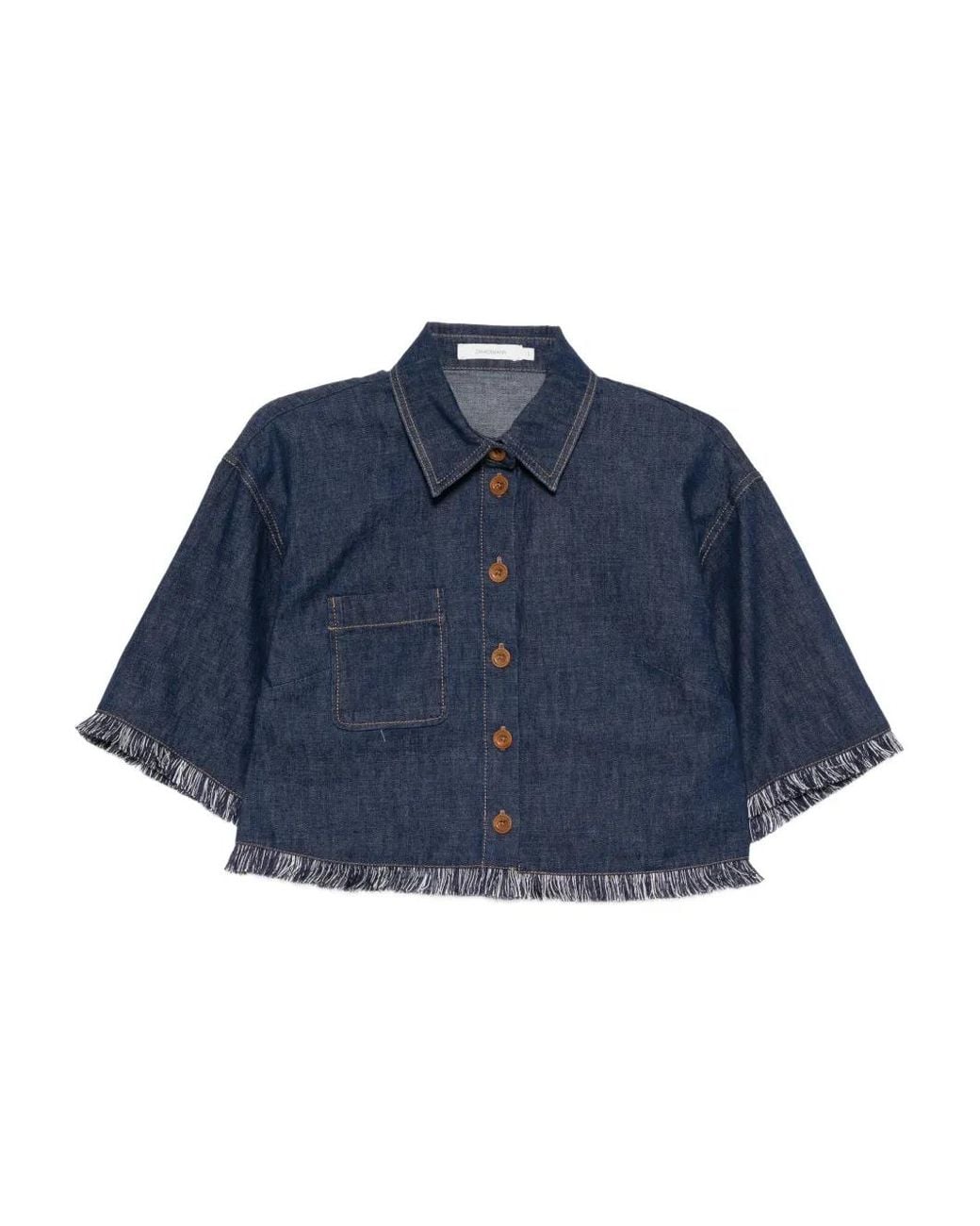 Zimmermann Rhiannon Denim Blouse in het Blue