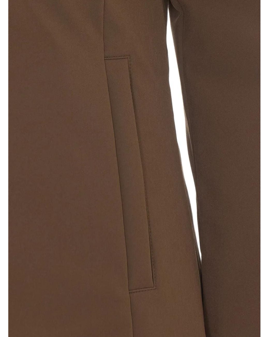 Cappotto Con Zip E Cappuccio di Woolrich in Brown