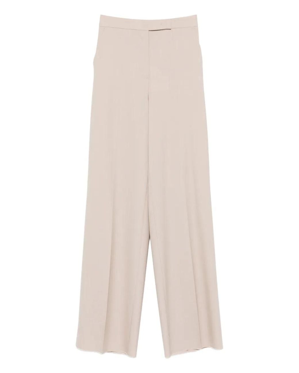 Max Mara White Palazzo Wool Pants