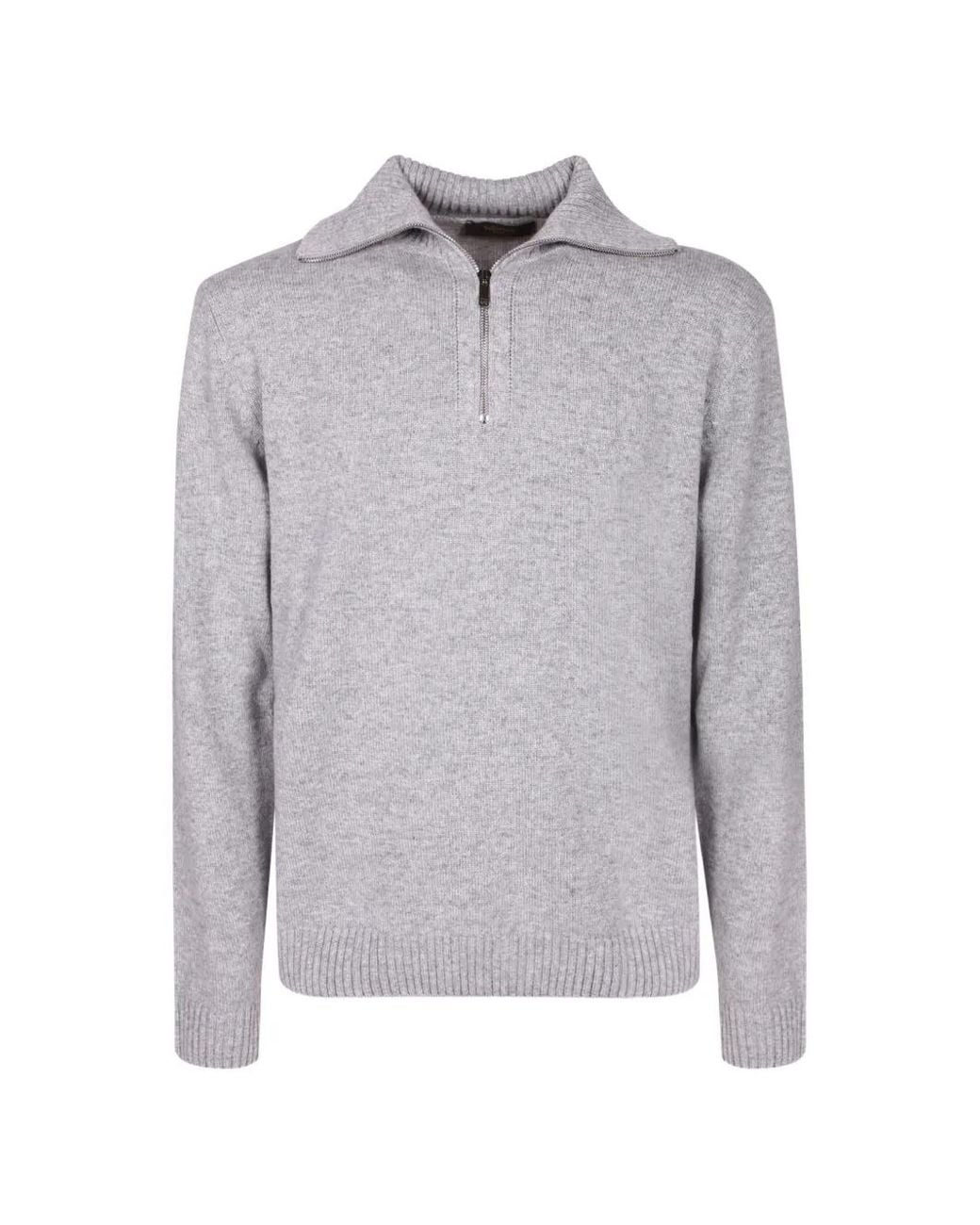 Zanone Gray Pull À Col Zippé for men