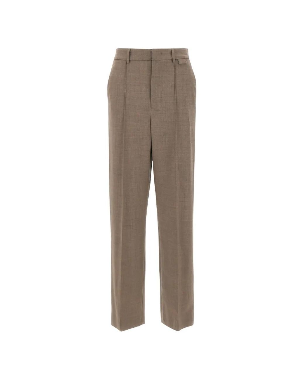 Fabiana Filippi Natural Stitched-Crease Straight-Leg Trousers