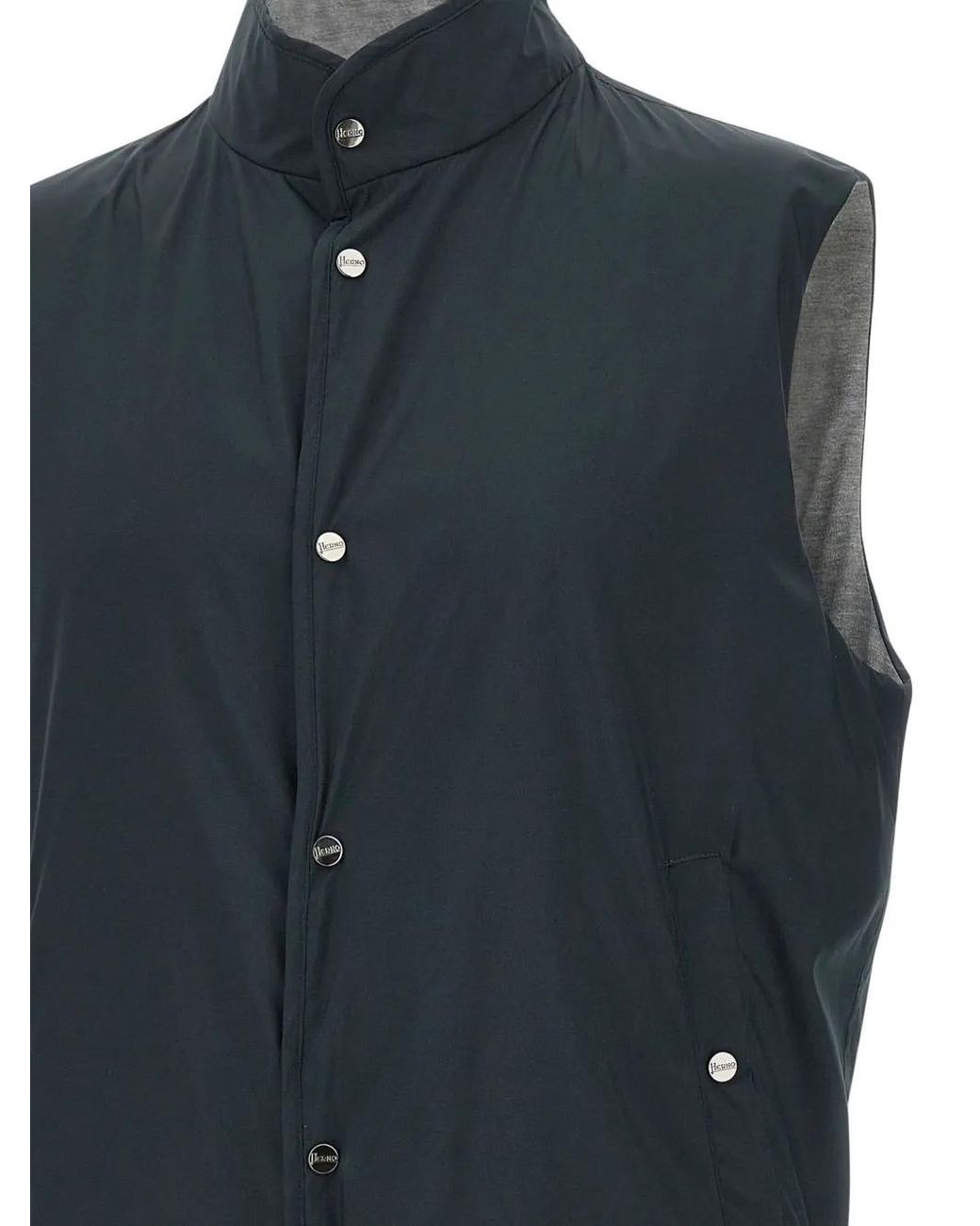 Herno Blue Reversible Gilet for men