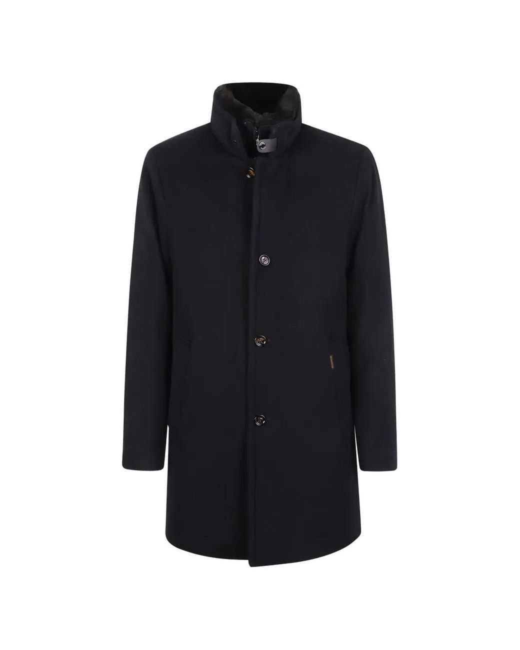Moorer Button-Up Coat in het Black voor heren