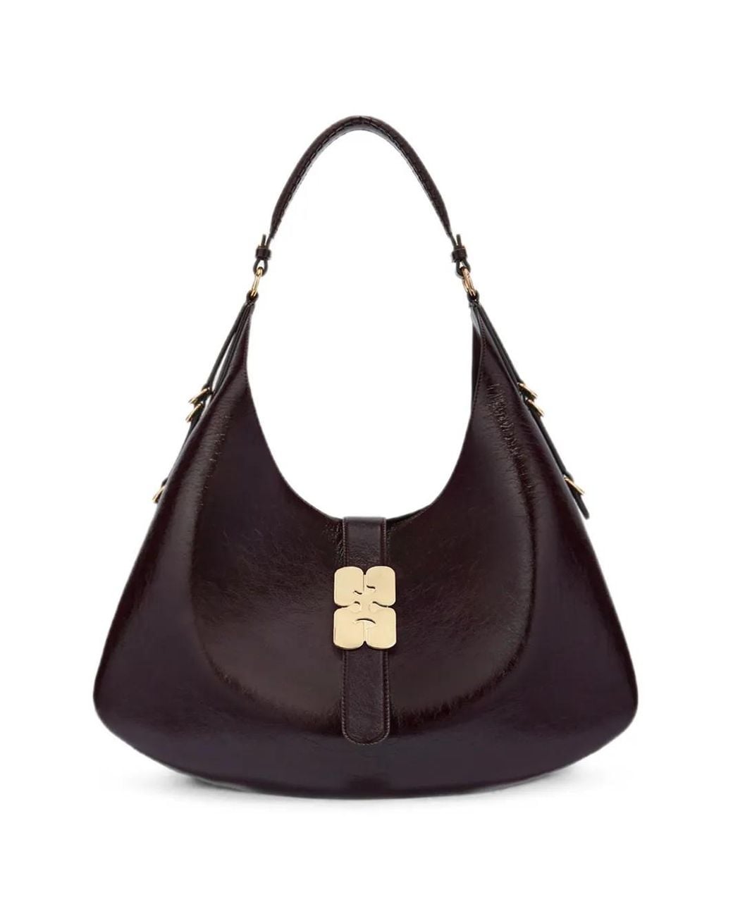 Ganni Black Large Kat Bag Shine