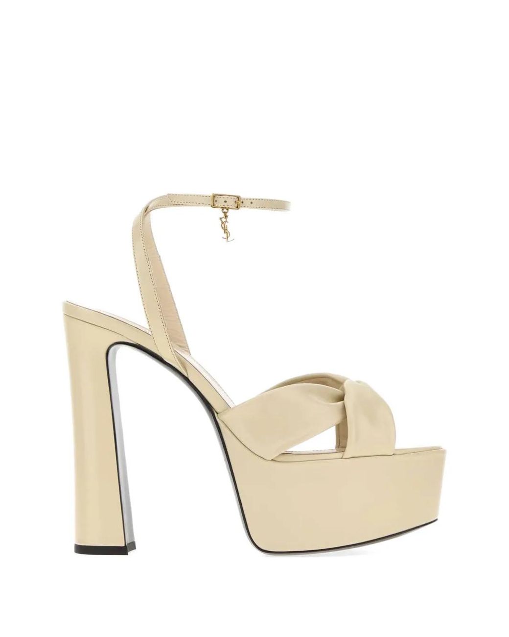 Saint Laurent White Franciane Platform Sandals