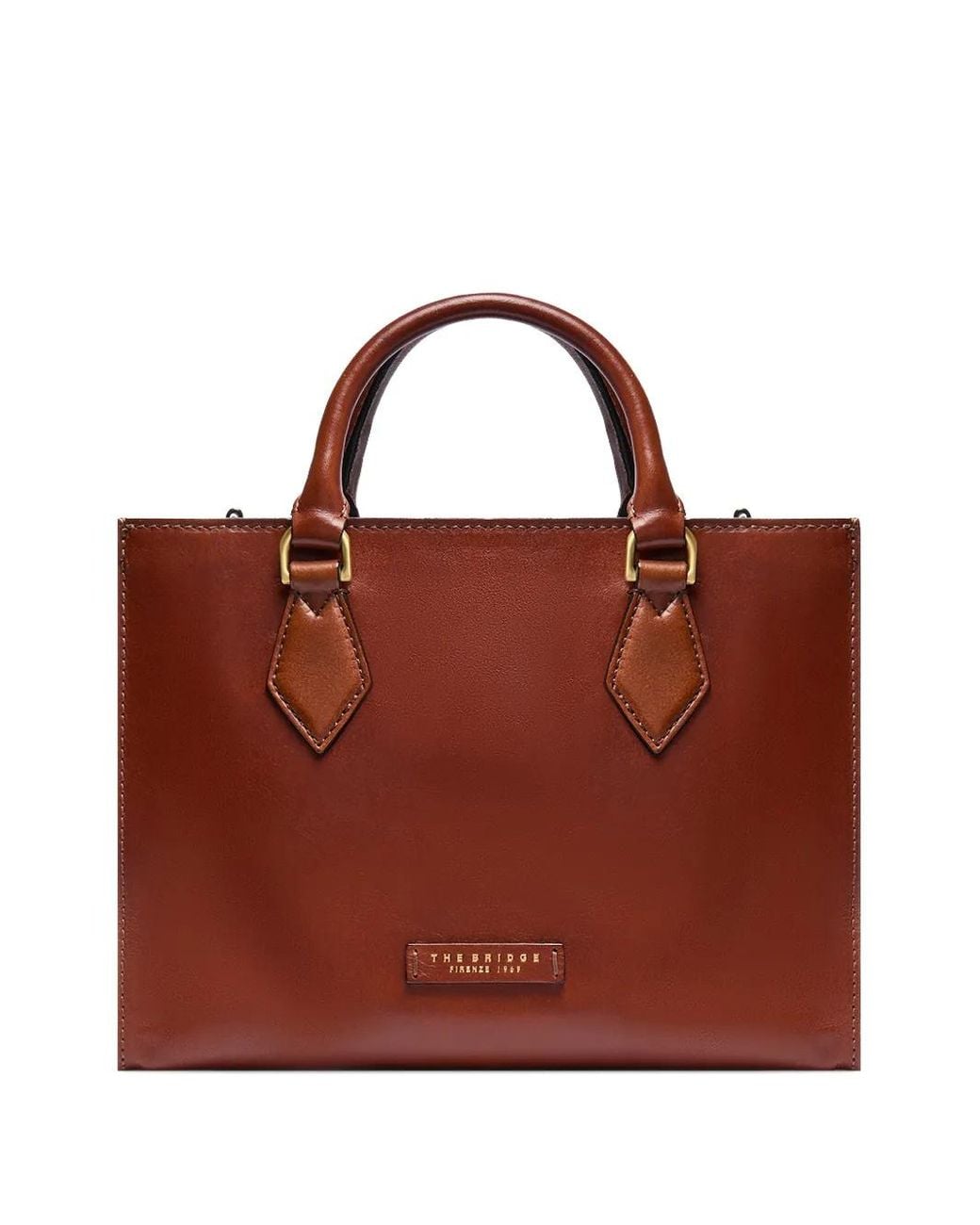 The Bridge Brown Ida Leather Detachable-Strap Tote Bag
