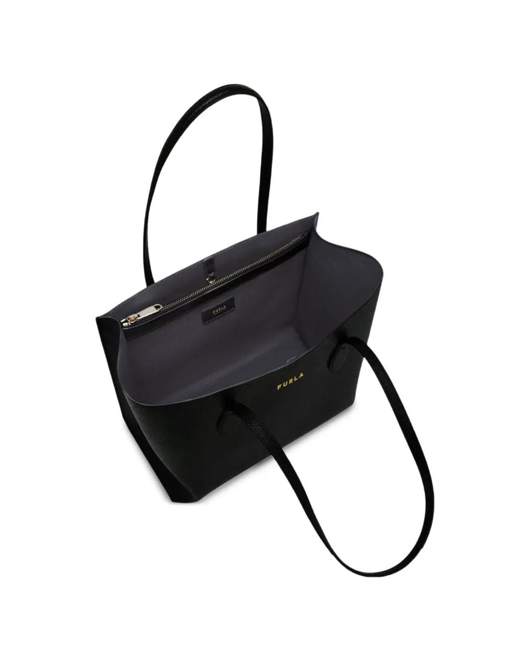 Furla Black Era Logo-Detail Tote Bag