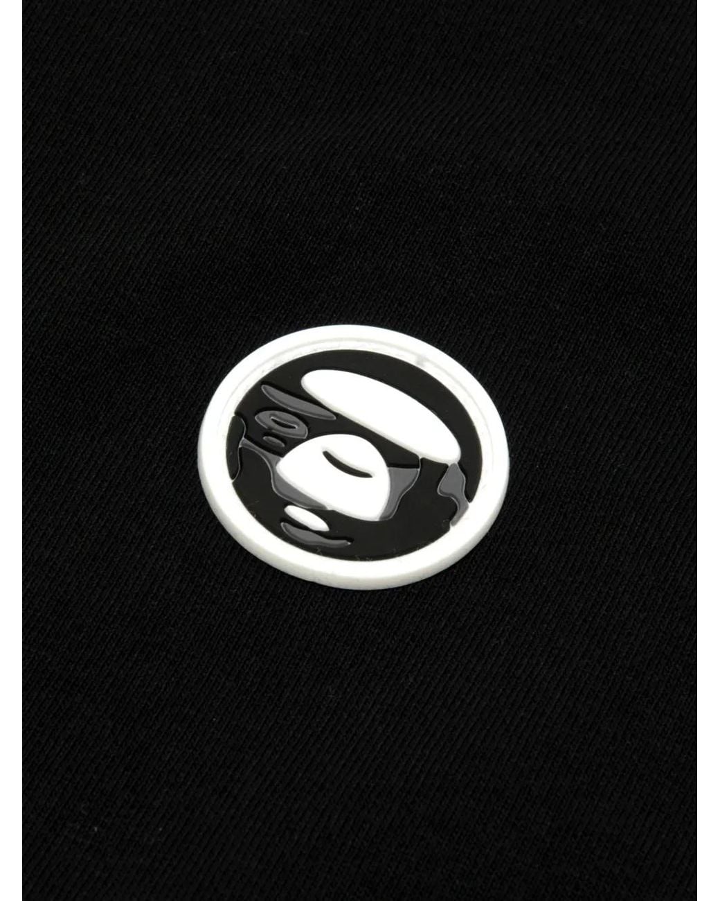 Aape By A Bathing Ape Black Logo-Appliqué T-Shirt for men
