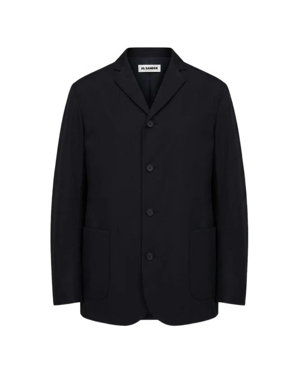 Jil Sander Blue Single-Breasted Patch-Pocket Jacket for men