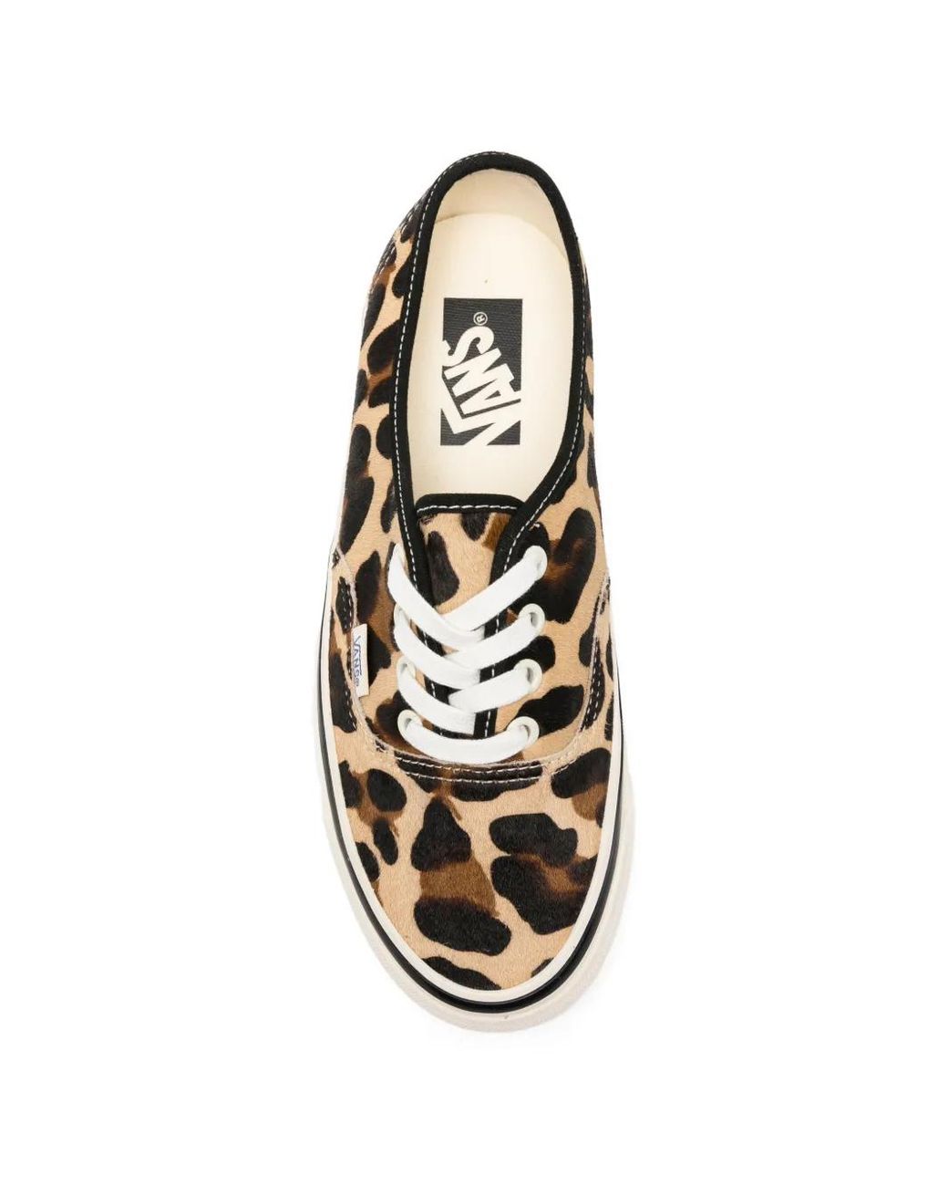 Vans White Leopard-Print Authentic Sneakers