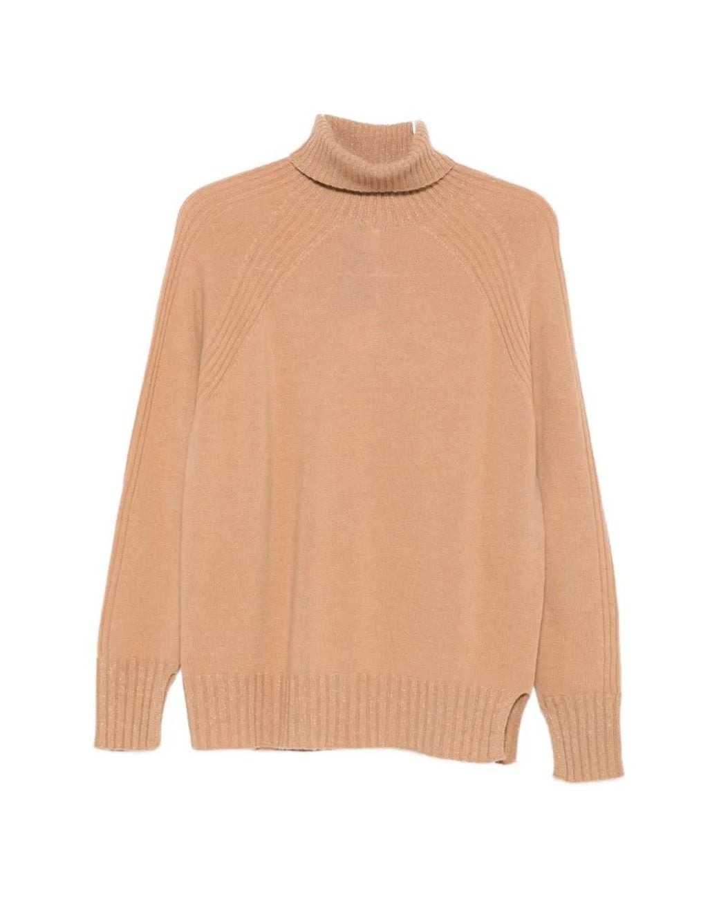 Twinset Natural Roll-Neck Raglan-Sleeve Sweater
