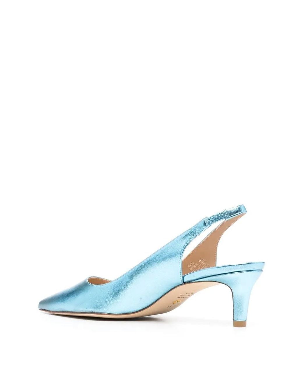 Stuart Weitzman Blue Metallic-Effect Pointed Pums