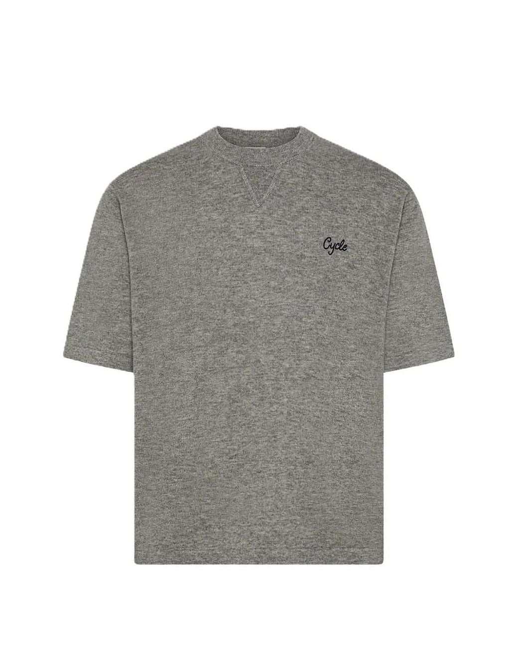 CYCLE Gray Gino Logo-Embroidered T-Shirt for men