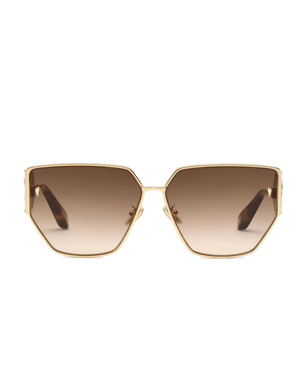 Roberto Cavalli Brown Logo-Plaque Sunglasses