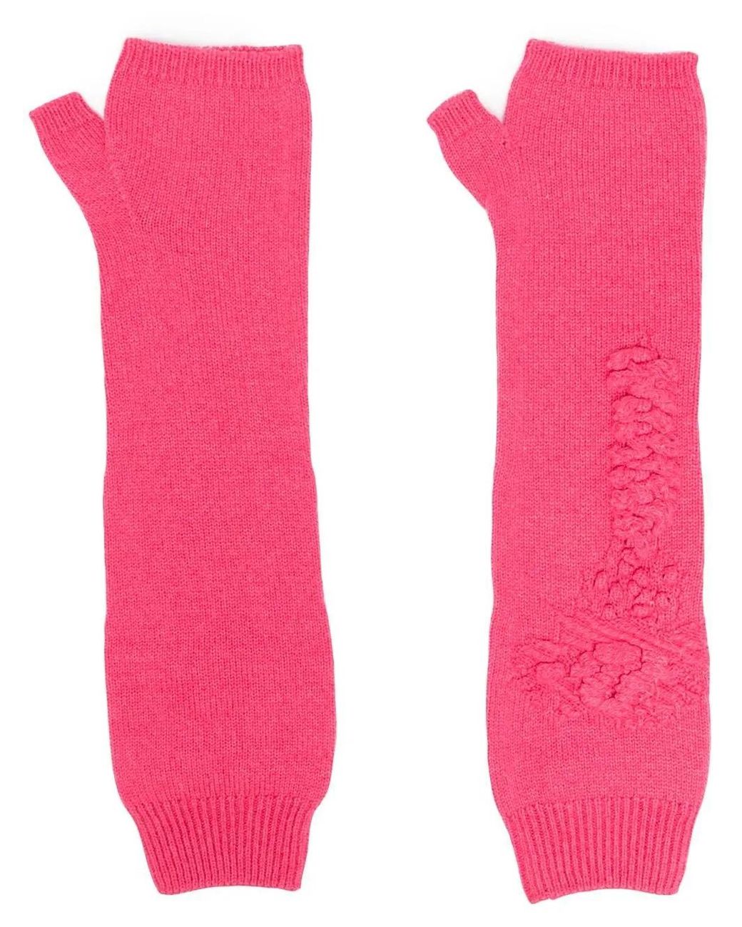 Barrie Pink Cashmere Fingerless Mittens