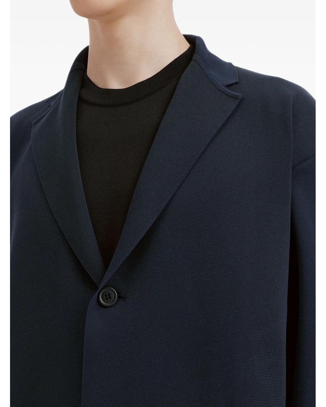 CFCL Blue Millan Rib-Knitted Blazer for men