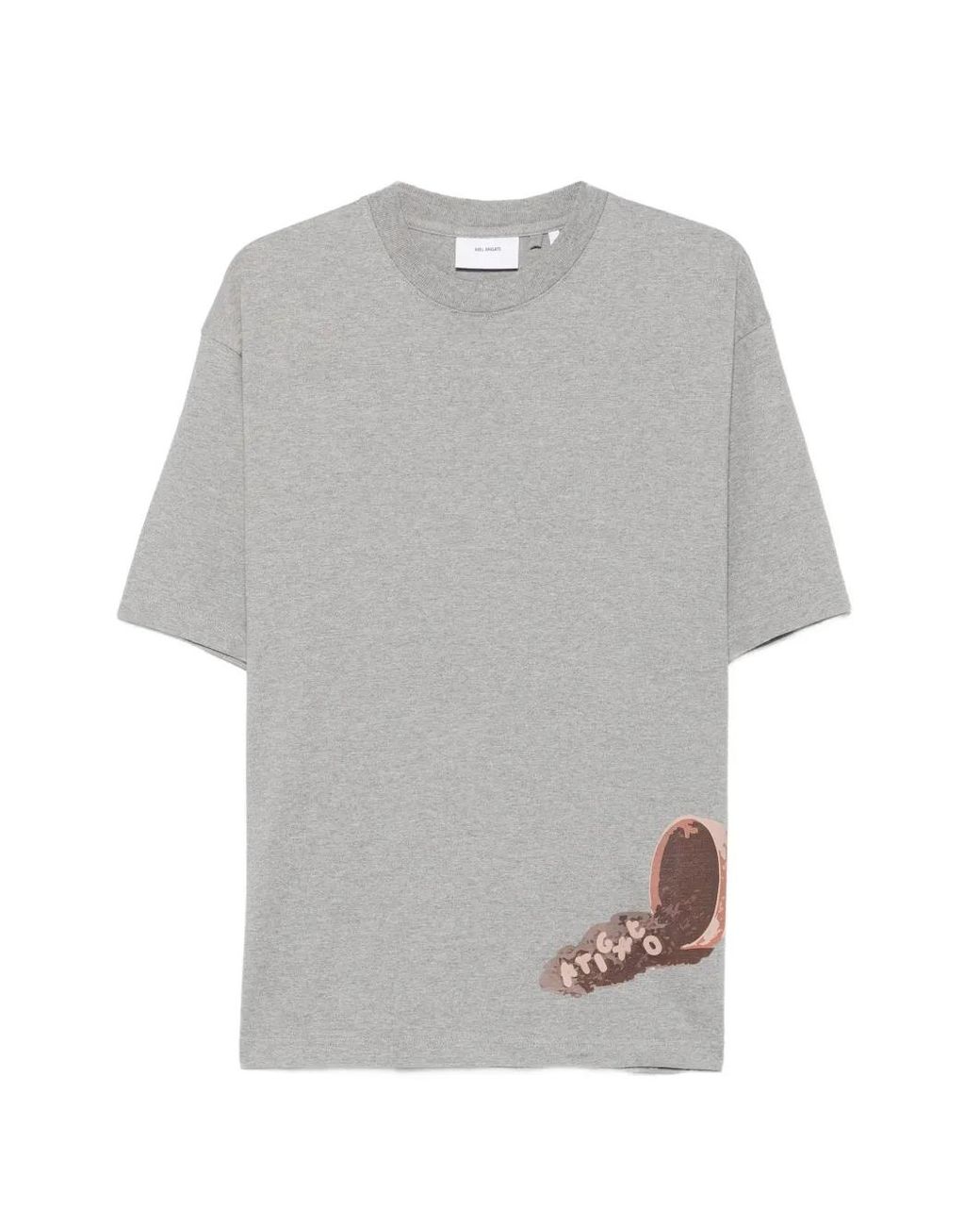 Axel Arigato Gray Fallen Graphic-Print Cotton T-Shirt for men
