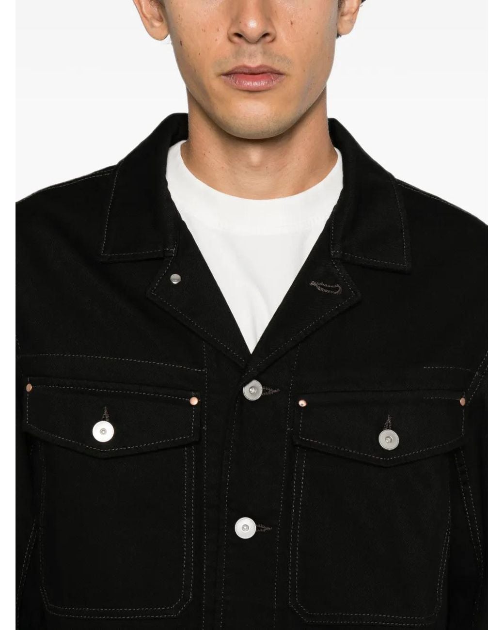 Lemaire Black Trucker Jacket for men