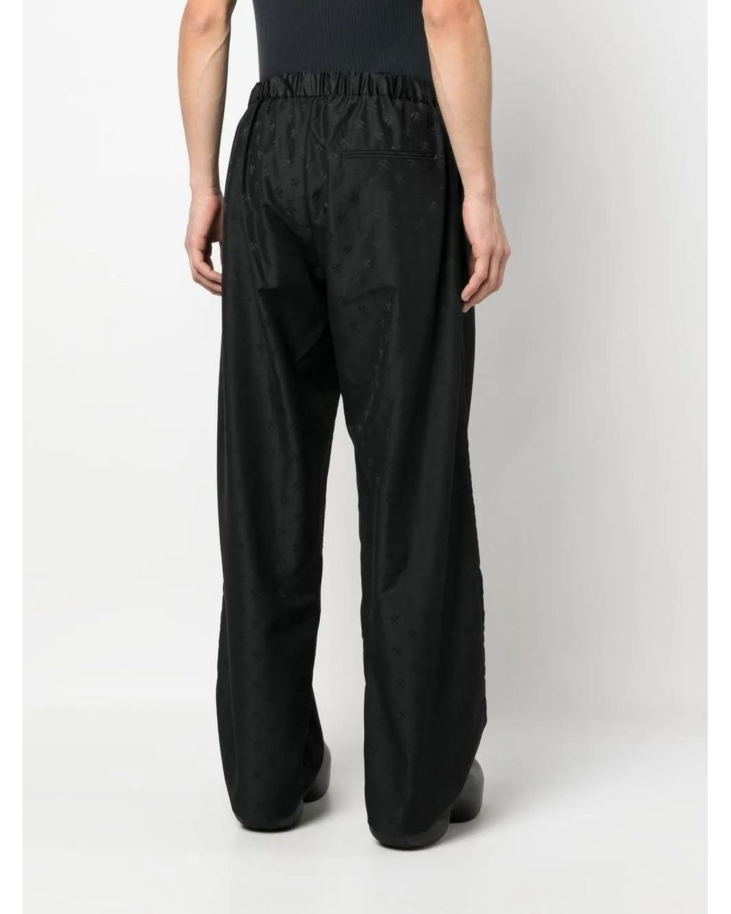 GmbH Blue Hammer-Jacquard Straight-Leg Trousers for men