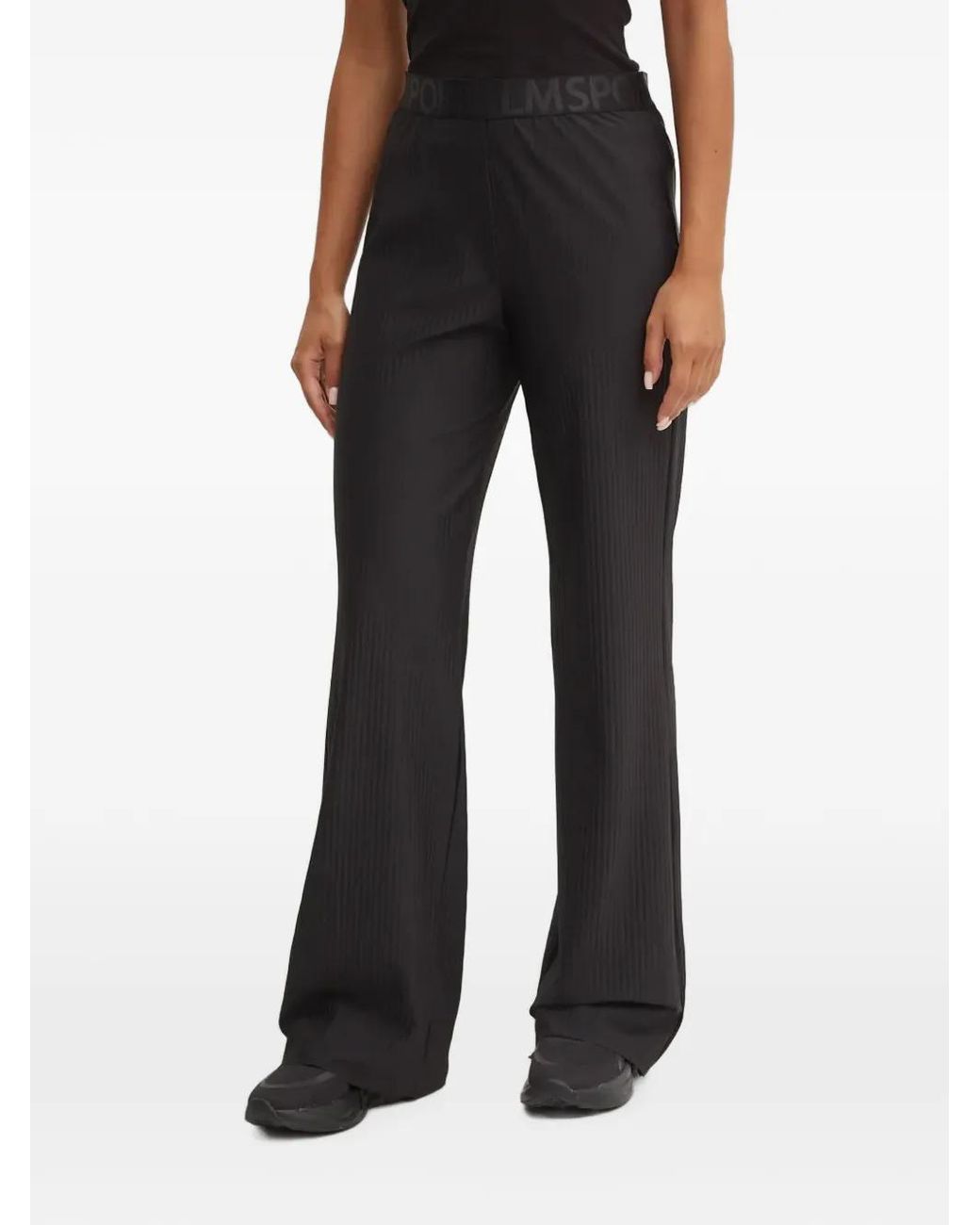 Sportalm Black Logo-Waistband Ribbed Trousers