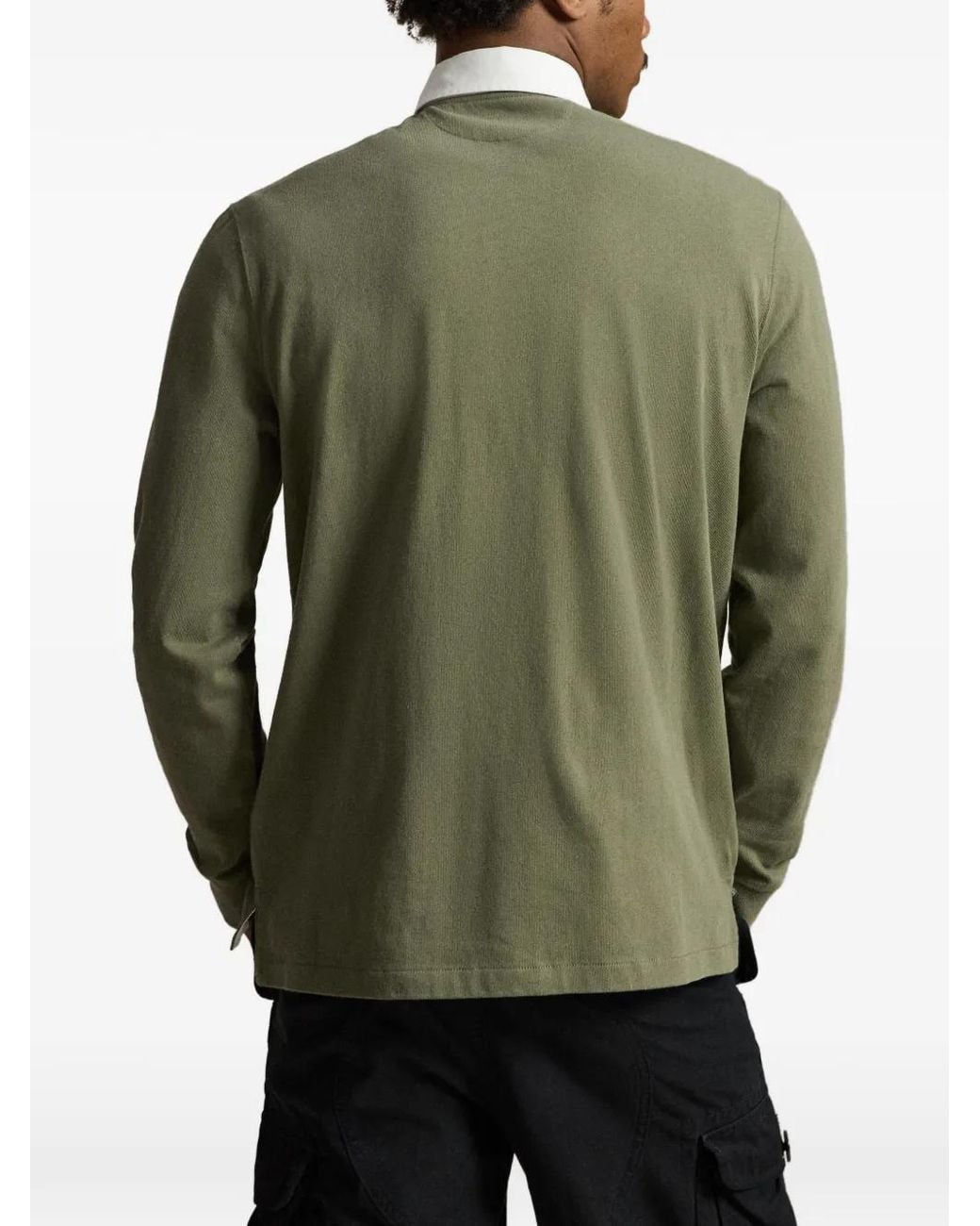 Polo Ralph Lauren Green Iconic Pony-Embroidered Rugby Polo Shirt for men