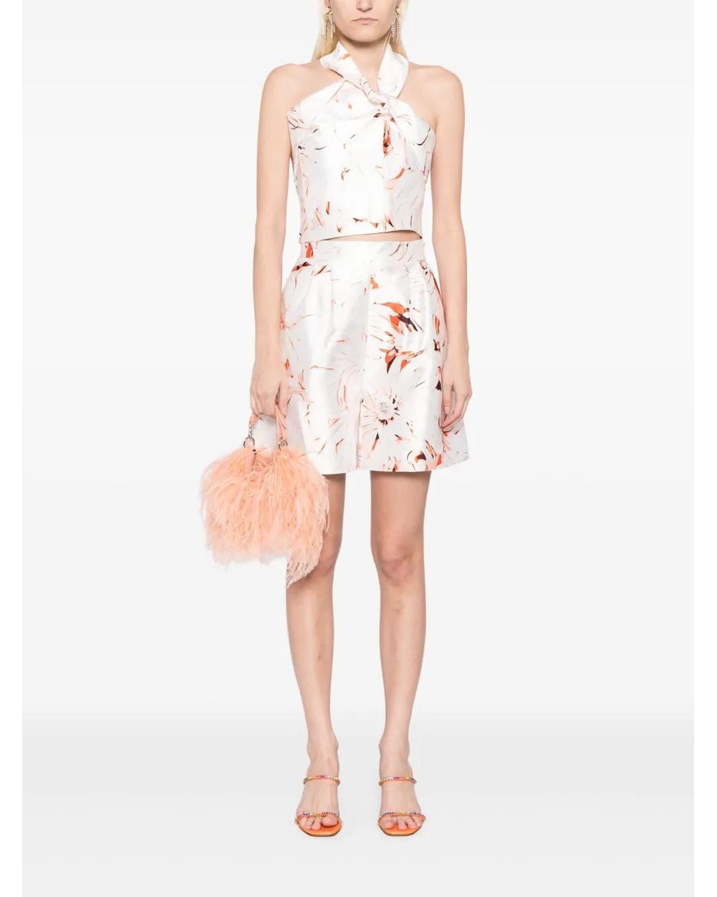 Saiid Kobeisy White Printed Flared Shorts