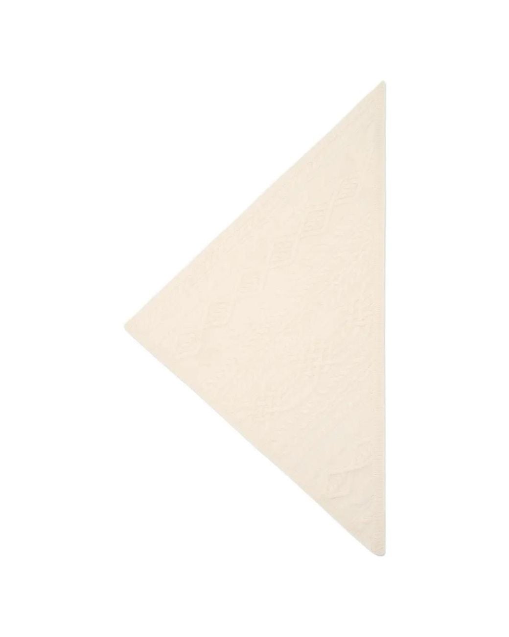 Bompard White Sacha Cable-Knit Triangle Scarf