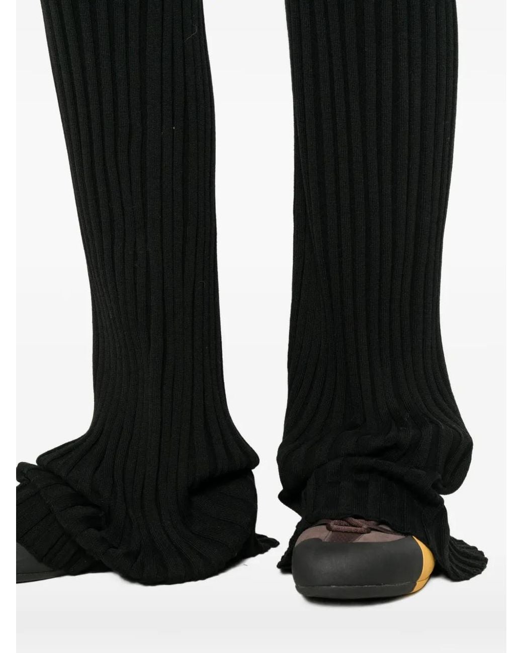 ROT Black The Lounge Ribbed-Knit Trousers