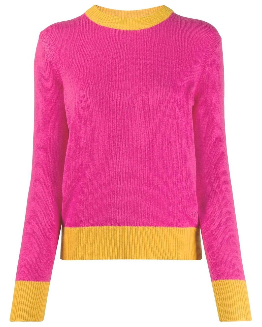 Tory Burch Cashmere Contrast-trim Sweater in Pink - Save 6% - Lyst