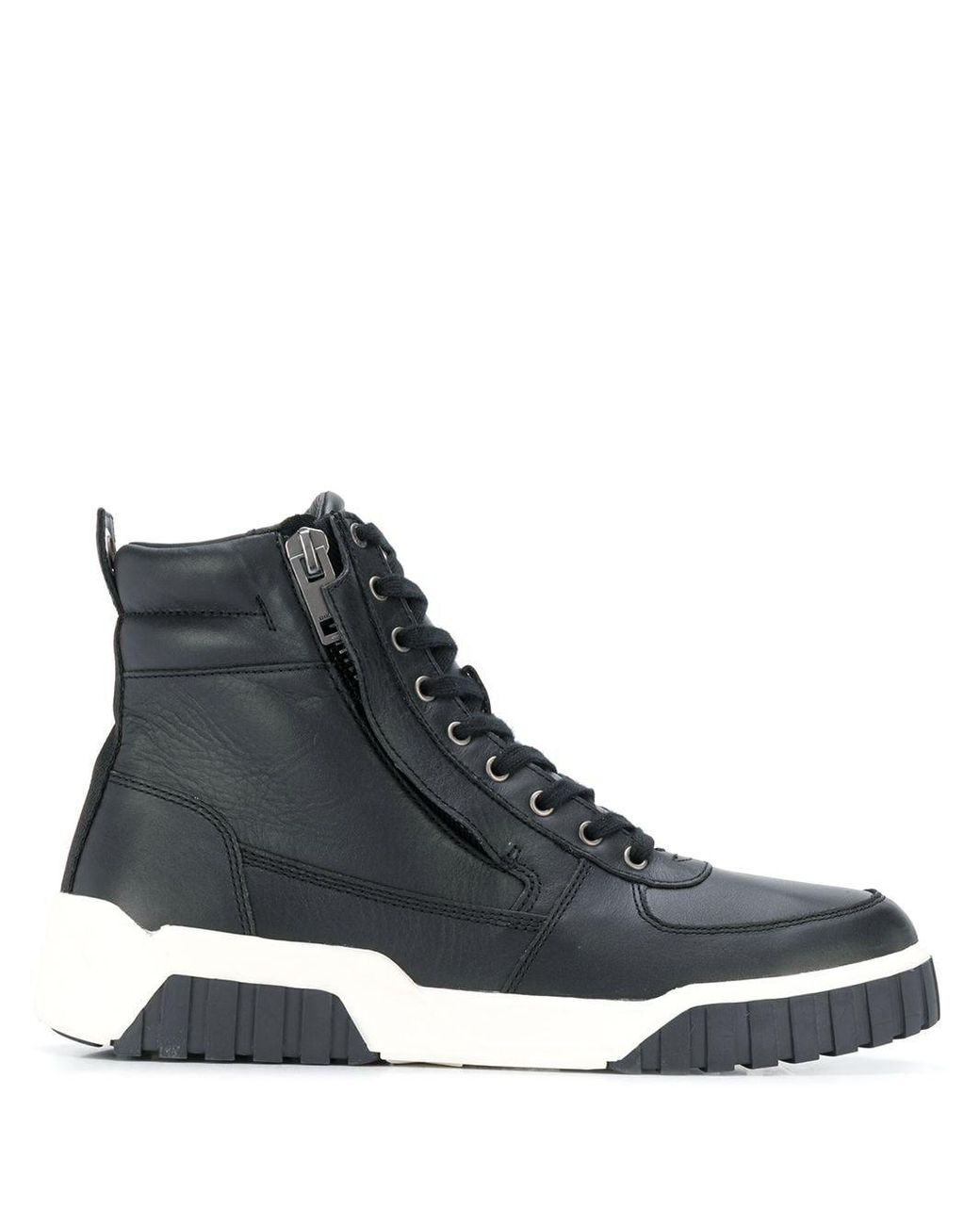 DIESEL Black S-rua Mid Sneakers for Men | Lyst