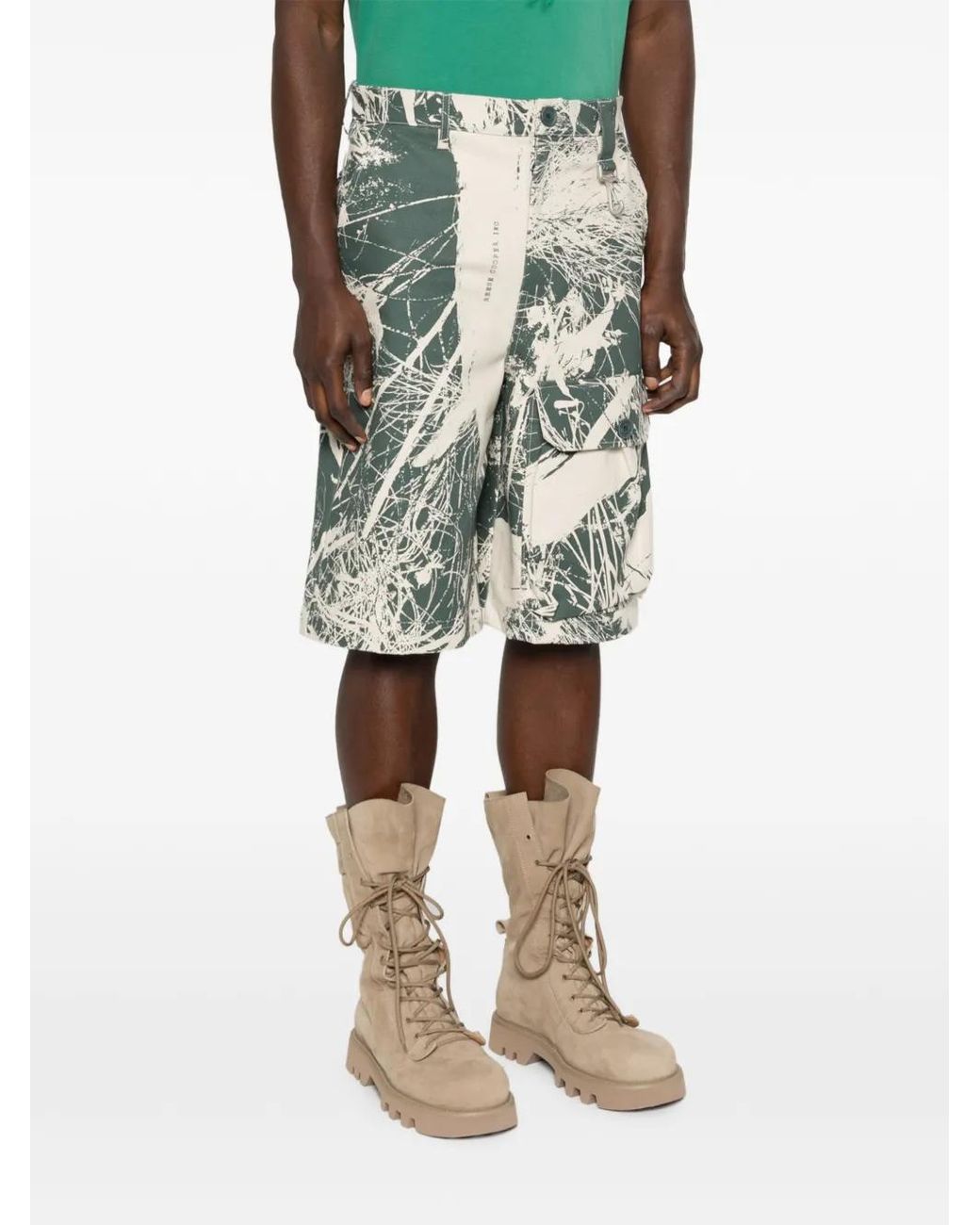 Reese Cooper Natural Patch-Pocket Cargo Shorts for men